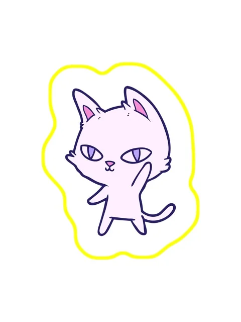 Radioactive glowing animation of cat waving doodle Stock Footage 324204718