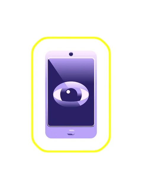 Radioactive glowing animation of cell phone watching you graphic vector ill.. Stock Footage 324472426