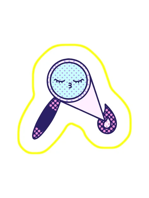 Radioactive glowing animation of comic book style cartoon of a magnifying gla Stock Footage 324076677