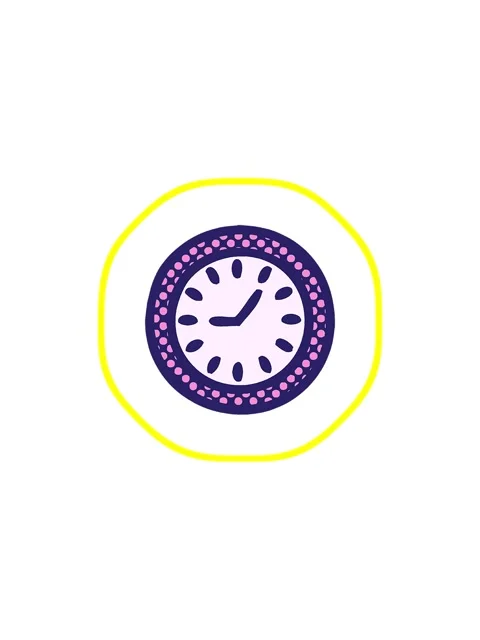 Radioactive glowing animation of comic book style cartoon of a wall clock Stock Footage 324106703