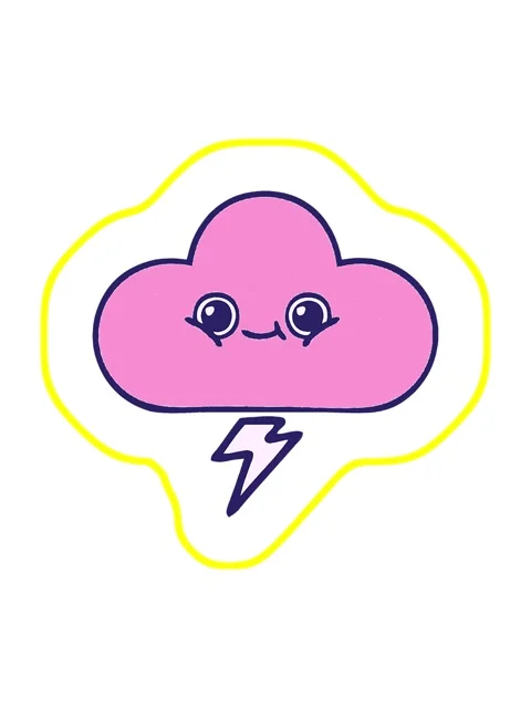 Radioactive glowing animation of comic book style of a storm cloud Stock Footage 324221340