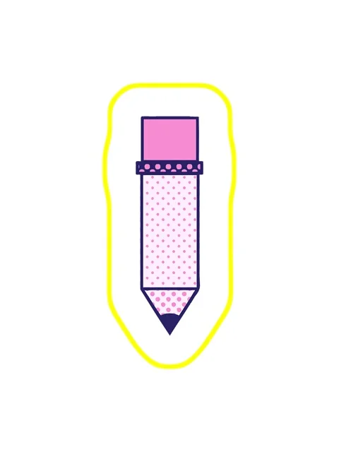 Radioactive glowing animation of comic book style cartoon of a of a pencil Stock Footage 324244425