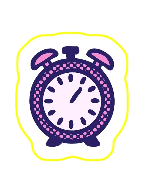 Radioactive glowing animation of comic book style cartoon of a alarm clock Video stock 324282667