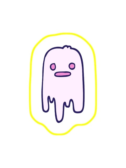 Radioactive glowing animation of comic book style cartoon spooky ghost Stock Footage 324427019