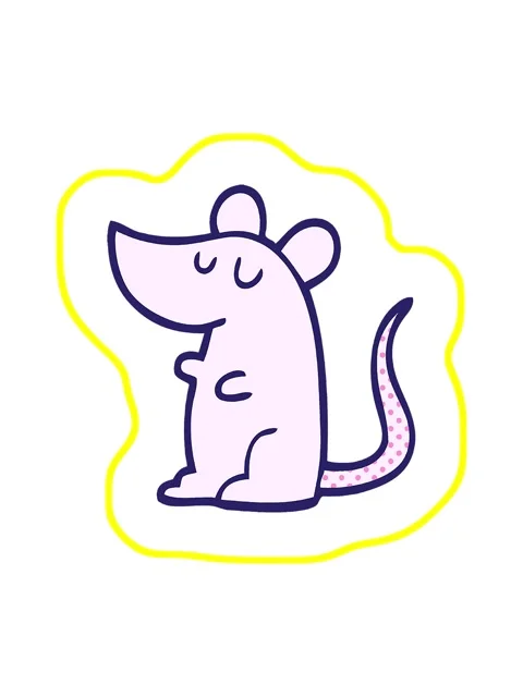Radioactive glowing animation of comic book style cartoon mouse Stock Footage 324444464