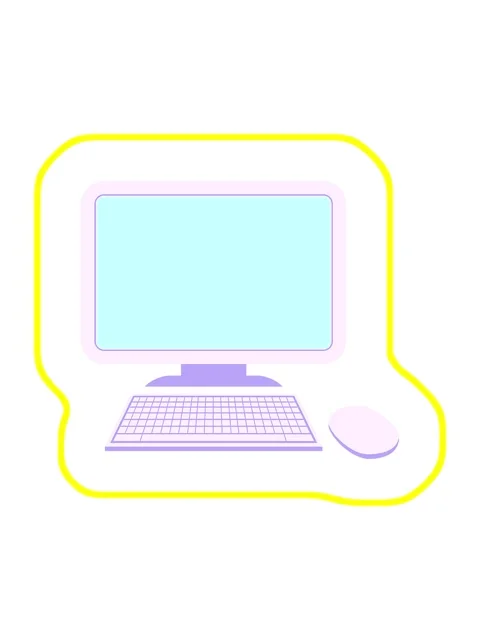Radioactive glowing animation of computer with wireless mouse and keyboard Stock Footage 324161902