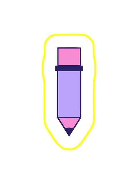 Radioactive glowing animation of cute cartoon of a of a pencil Stock Footage 324110724