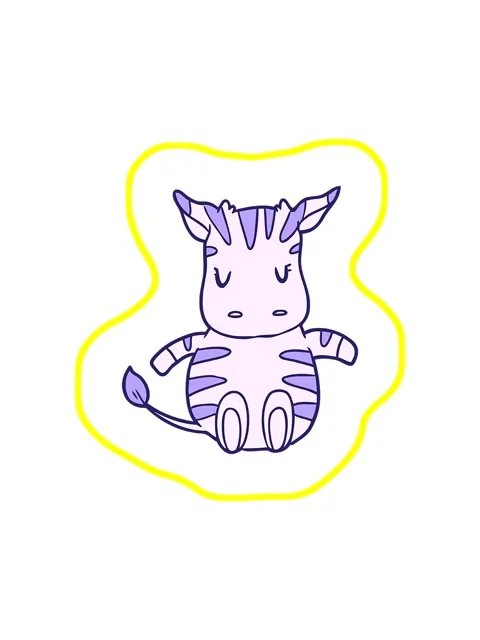 Radioactive glowing animation of cute cartoon zebra Stock Footage 324182985