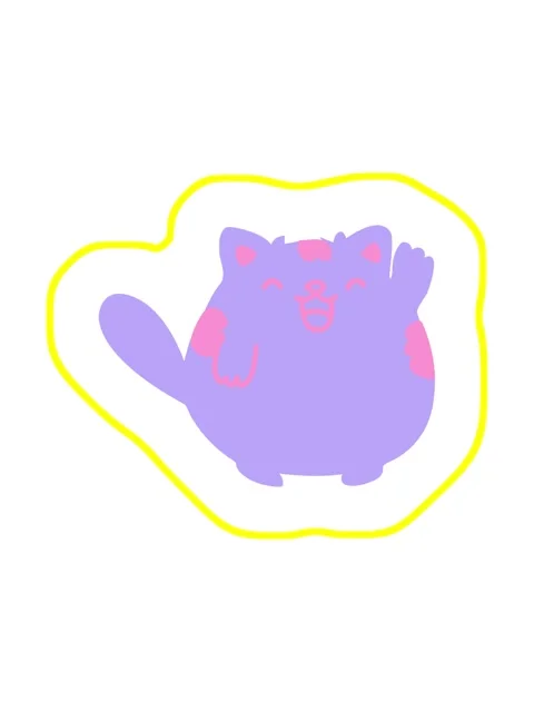 Radioactive glowing animation of cute cartoon cat waving Stock Footage 324190623