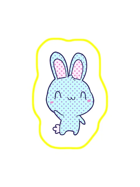 Radioactive glowing animation of cute cartoon rabbit waving Stock Footage 324356308