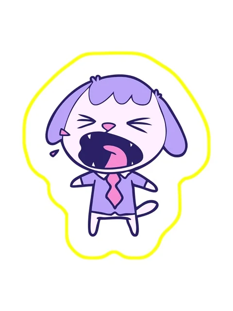 Radioactive glowing animation of cute cartoon dog barking Stock Footage 324484490