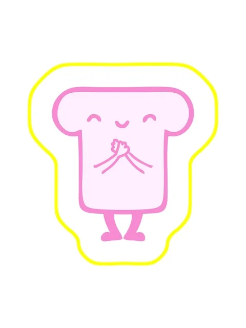 Radioactive glowing animation of cute slice of bread Stock Footage 324482810