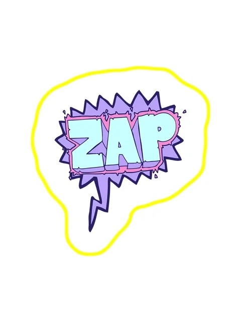 Radioactive glowing animation of freehand drawn speech bubble cartoon zap s.. Video stock 324356592
