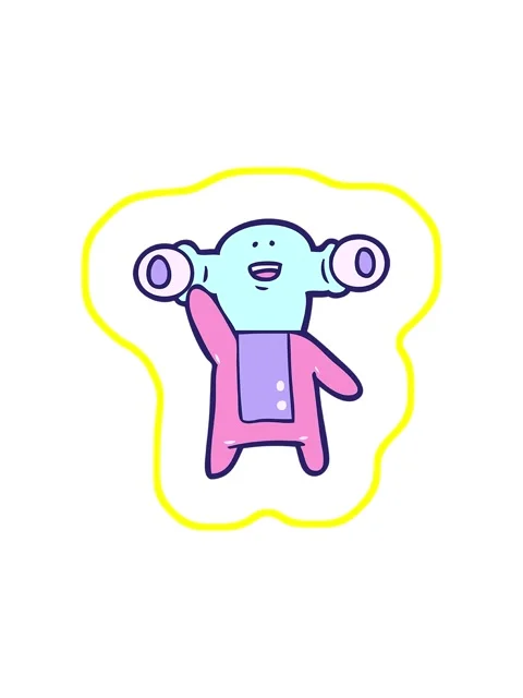 Radioactive glowing animation of friendly cartoon alien waving Stock Footage 324242155