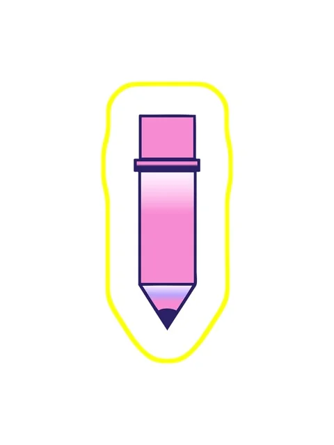 Radioactive glowing animation of gradient shaded cartoon of a of a pencil Stock Footage 324052379