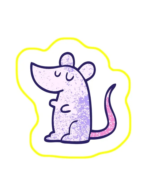 Radioactive glowing animation of grunge textured illustration cartoon mouse Stock Footage 324045595