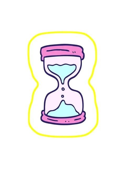Radioactive glowing animation of hand drawn doodle style cartoon hourglass Stock Footage 324045090