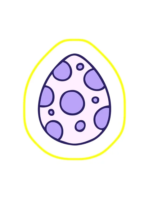 Radioactive glowing animation of a hand drawn quirky cartoon easter egg Stock Footage 324405124