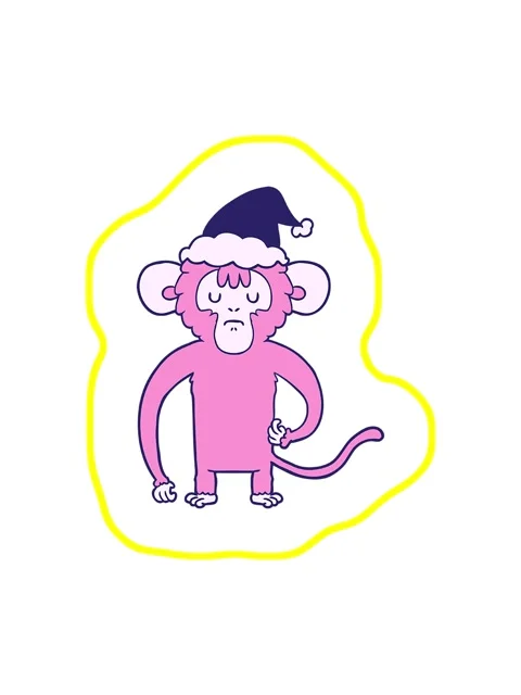 Radioactive glowing animation of hand drawn line drawing of a monkey scratc.. Stock Footage 324464209