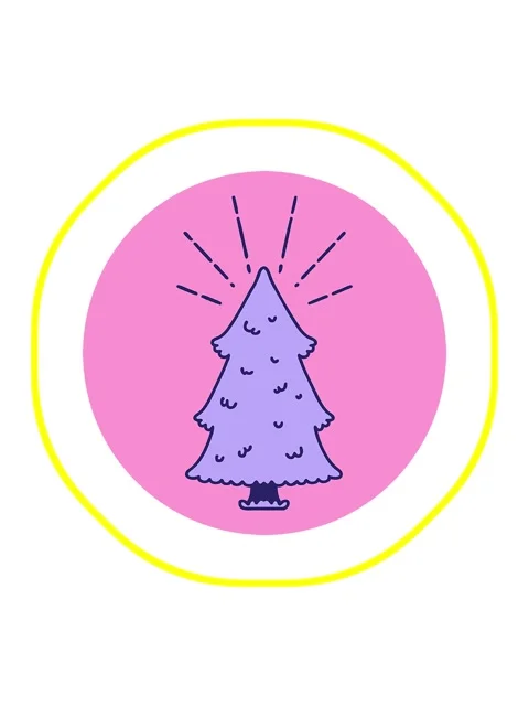 Radioactive glowing animation of icon of a tattoo style pine tree Stock Footage 324231623