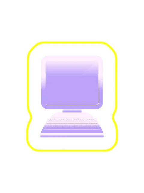 Radioactive glowing animation of illustration of a computer in flat colour Stock Footage 324183798