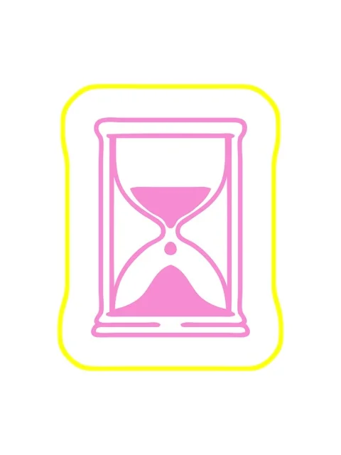 Radioactive glowing animation of line doodle of an hourglass running sand ico Stock Footage 324421575