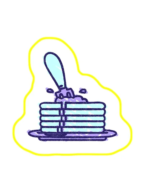 Radioactive glowing animation of Pancake Stack Chalk Drawing 스톡 동영상 324119227