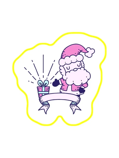 Radioactive glowing animation of scroll banner with tattoo style santa clau.. Stock Footage 324459717
