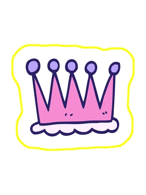 Radioactive glowing animation of simple cartoon doodle crown Stock Footage 324491968