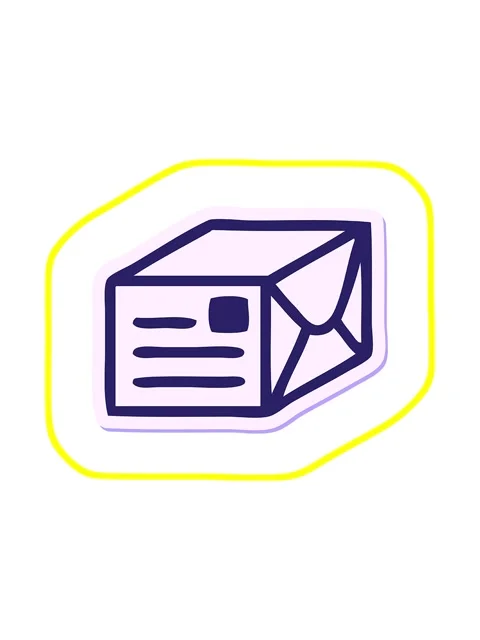 Radioactive glowing animation of sticker of a cute cartoon paper parcel Video stock 324476253