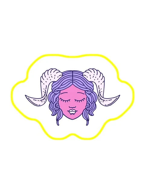 Radioactive glowing animation of Tattoo Style tiefling character face Stock Footage 324040306