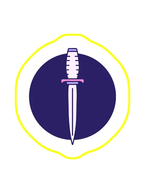 Radioactive glowing animation of tattoo style image of a dagger Stock Footage 324327460