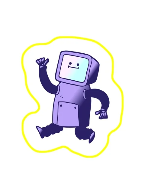 Radioactive glowing animation of vector gradient illustration cartoon robot.. Stock Footage 324487259