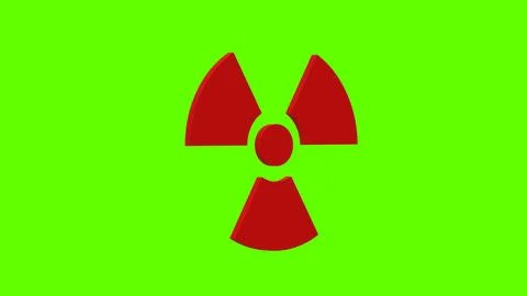 Radioactive hazard nuclear contamination uranium plutonium red set icon 3d Stock Illustration