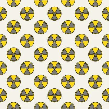Radioactive Hazard Warning vector modern colored seamless pattern Illustrazione stock