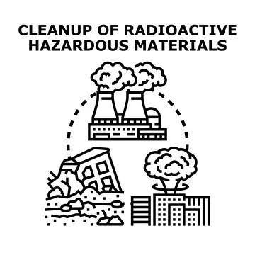 Radioactive hazardous materials cleanup and environmental impact Stock Illustration