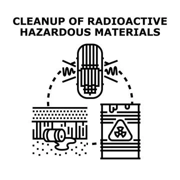 Radioactive hazardous materials cleanup process and waste management Stock Illustration