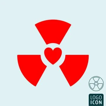 Radioactive heart icon Stock Illustration
