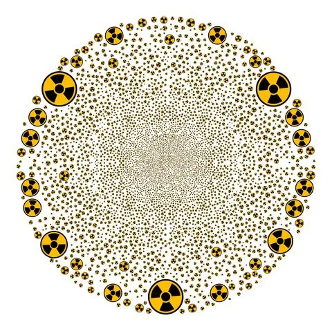 Radioactive Icon Collage Exploding Round Globula Stock Illustration