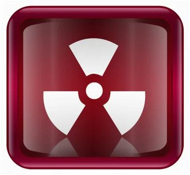 Radioactive icon dark red, isolated on white background. Ilustração Stock