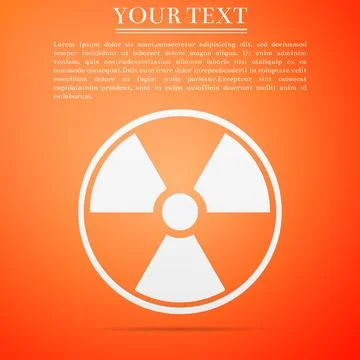 Radioactive icon isolated on orange background. Radioactive toxic symbol イラスト素材