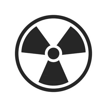 Radioactive icon nuclear symbol. Uranium reactor radiation hazard. Radioactive Stock Illustration