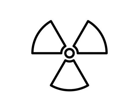 Radioactive icon nuclear symbol. Uranium reactor radiation hazard. Radioactiv Stock Illustration