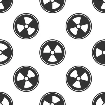 Radioactive icon seamless pattern on white background. Radioactive toxic symbol Stock Illustration