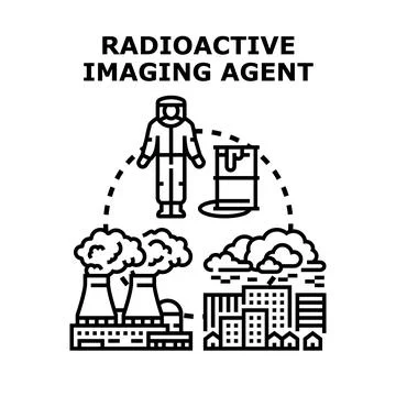 Radioactive imaging agent concept in hazardous environment Stock Illustration