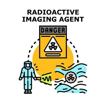 Radioactive imaging agent concept illustrating danger and contamination Stock Illustration