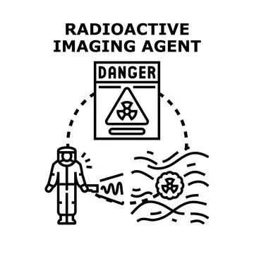 Radioactive imaging agent concept illustrating danger and contamination Stock Illustration