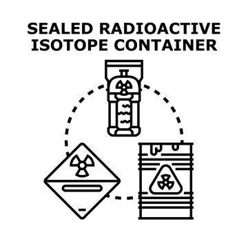 Radioactive isotope container security ensuring waste safe storage Stock Illustration