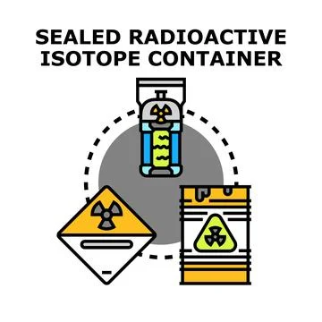 Radioactive isotope container security ensuring waste safe storage Stock Illustration