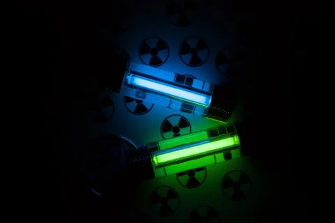 Radioactive lights (GTLS - gaseous tritium light source) Stock Photos